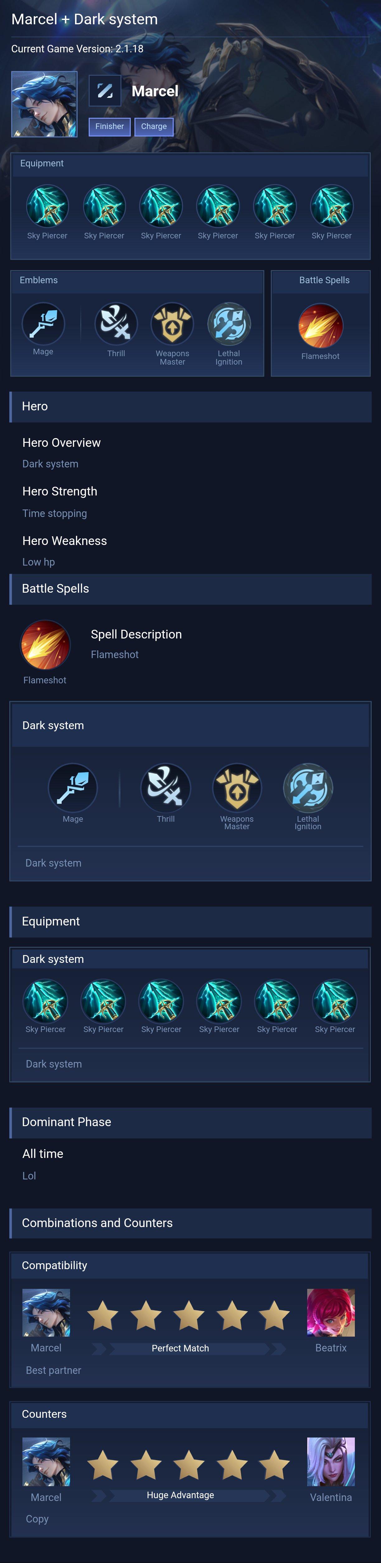 Marcel + Dark system