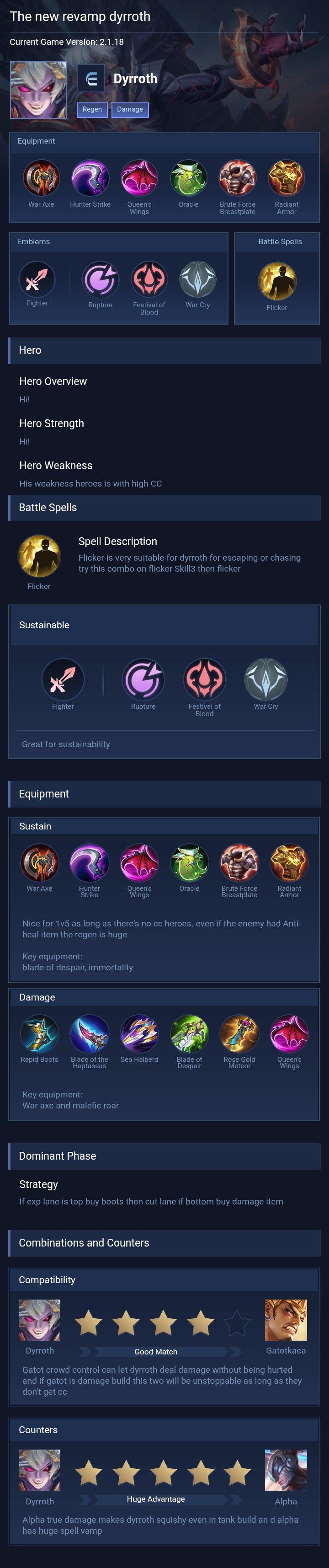 The new revamp dyrroth