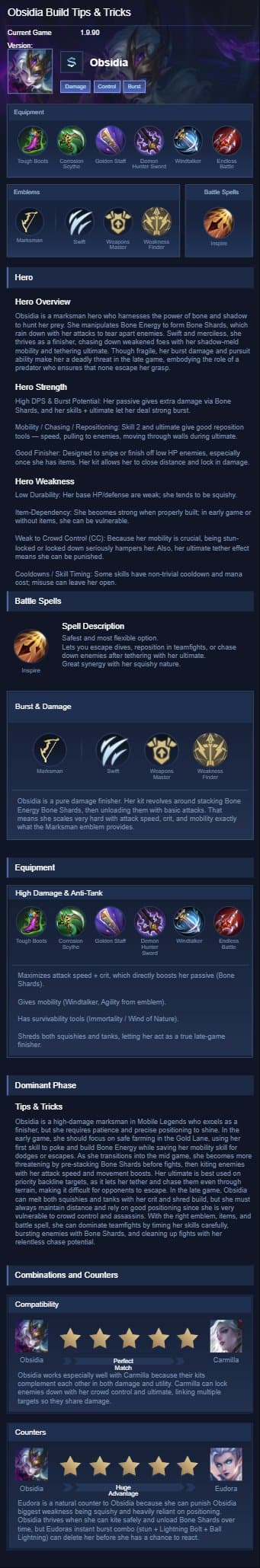 Obsidia Build Tips & Tricks