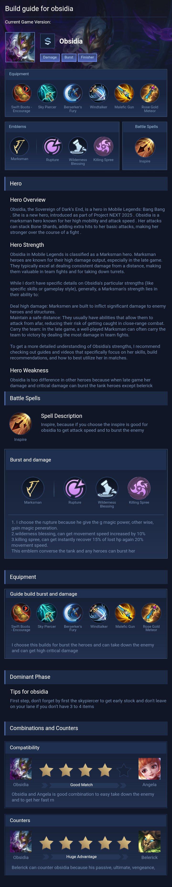 Build guide for obsidia