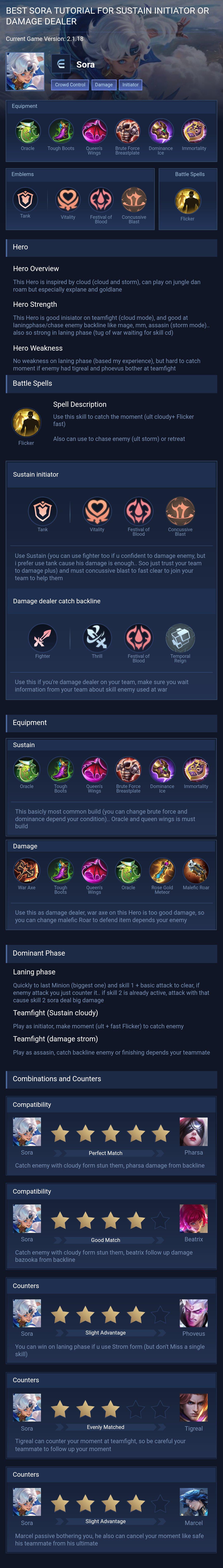 BEST SORA TUTORIAL FOR SUSTAIN INITIATOR OR DAMAGE DEALER