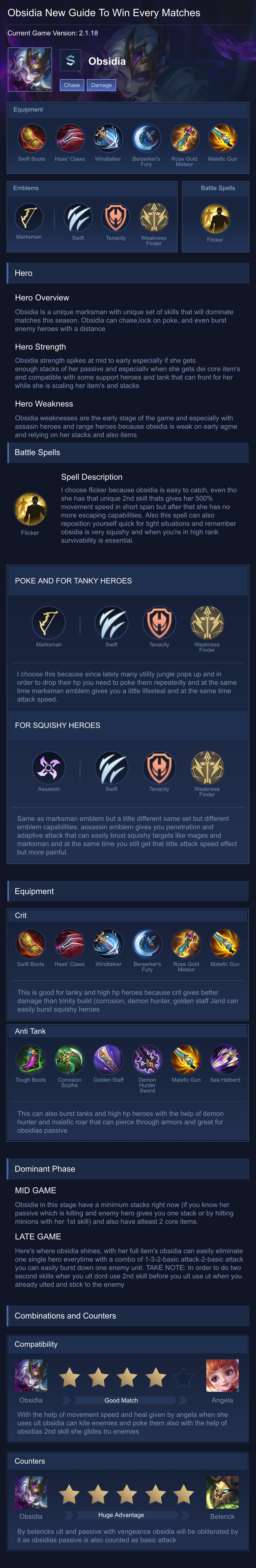 Obsidia New Guide To Win Every Matches