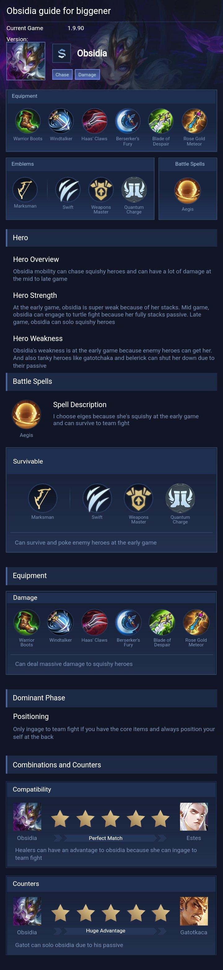 Obsidia guide for biggener