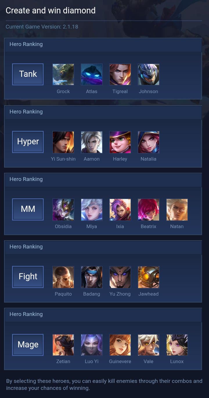 Create and win diamond