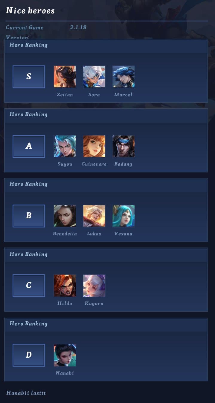 Nice heroes