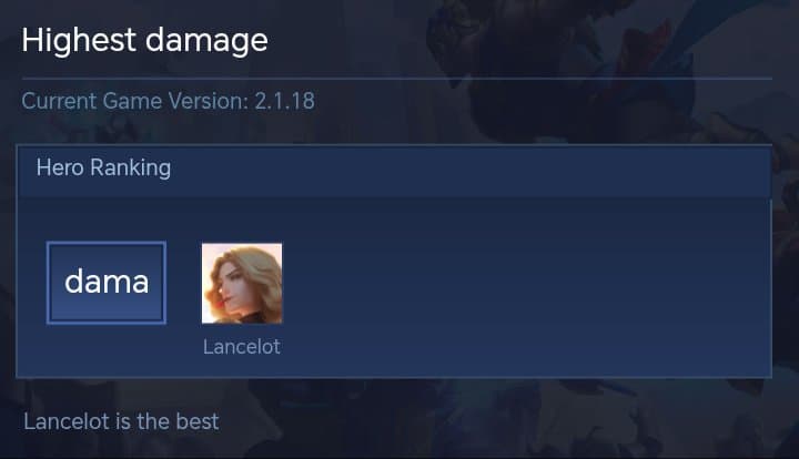 Highest damage