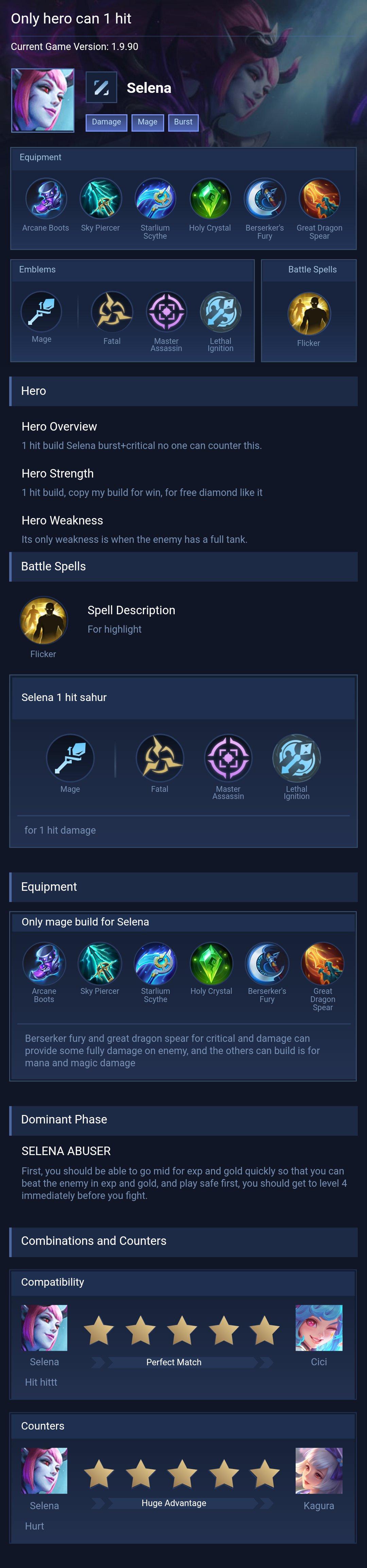 Only hero can 1 hit