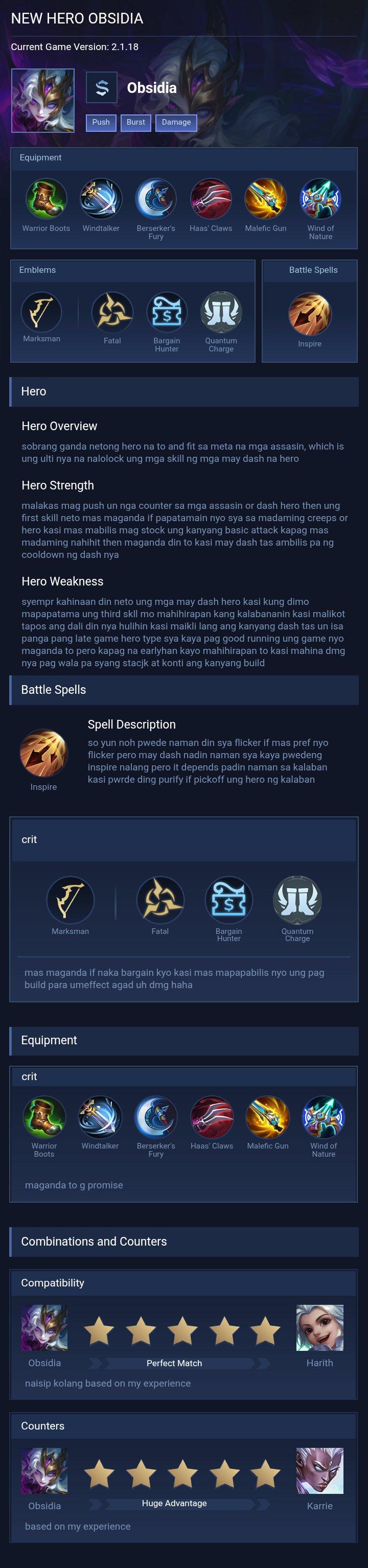 NEW HERO OBSIDIA