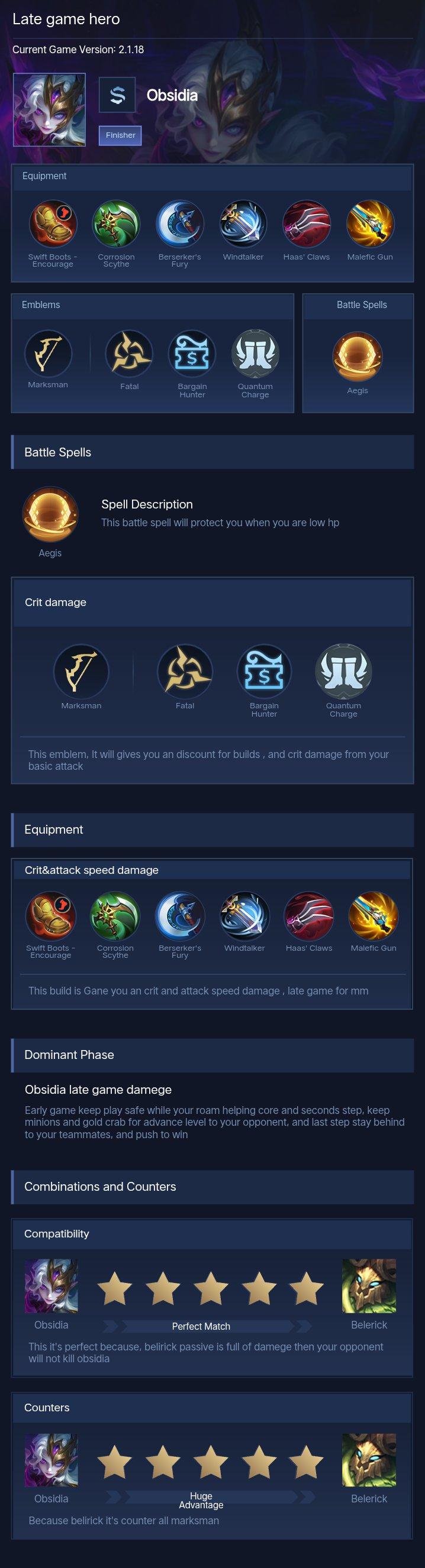 Late game hero