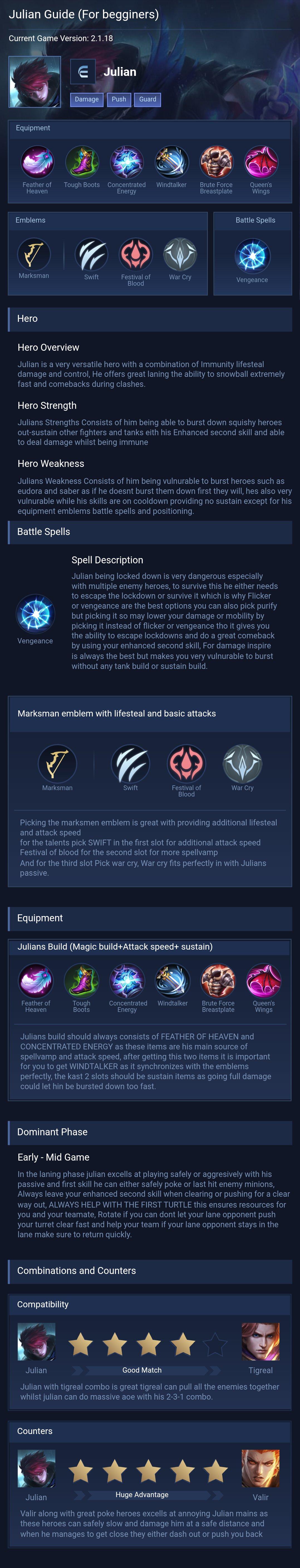 Julian Guide (For begginers)