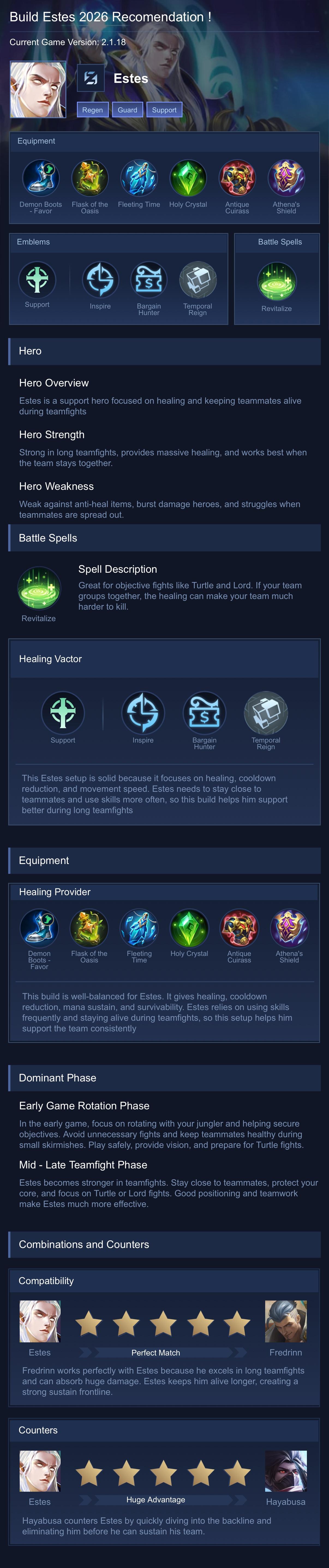 Build Estes 2026 Recomendation !