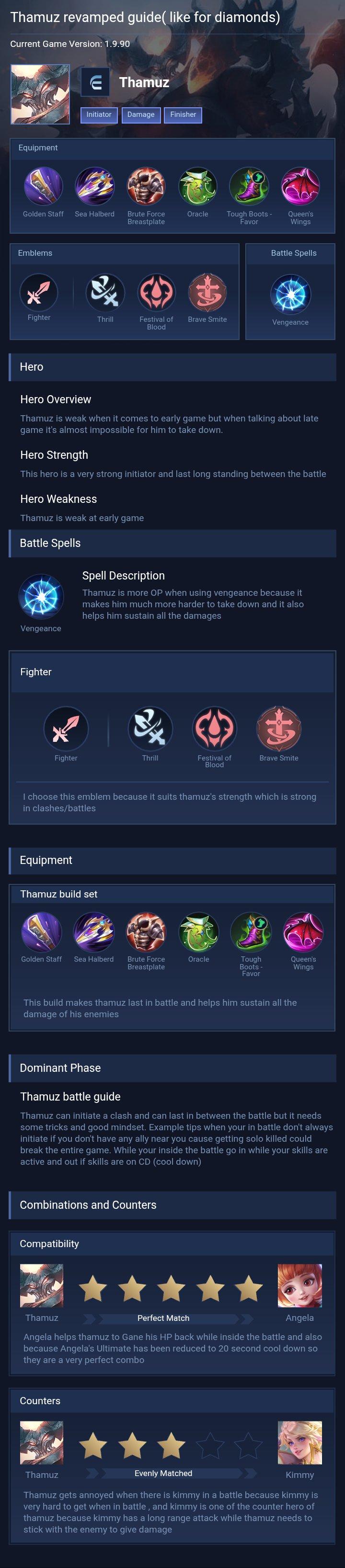 Thamuz revamped guide( like for diamonds)