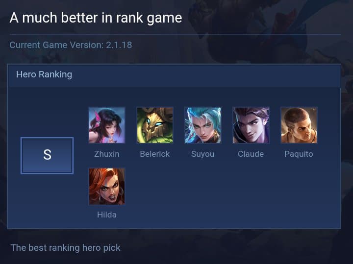 A much better in rank game