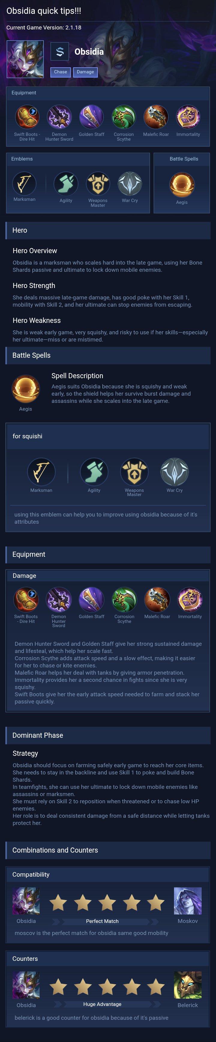Obsidia quick tips!!!