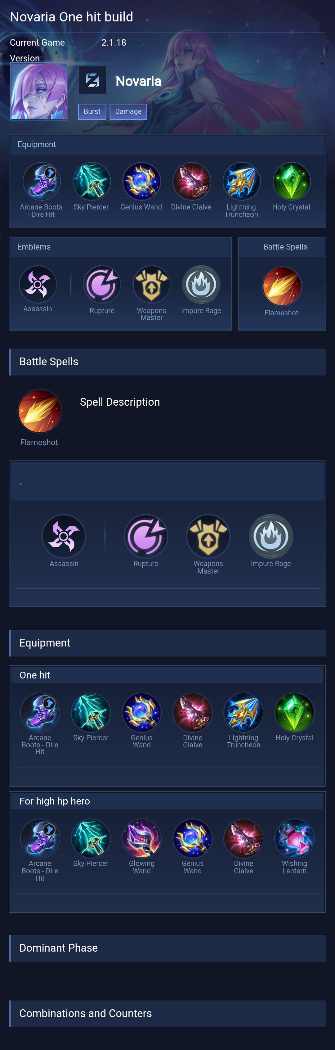 Novaria One hit build