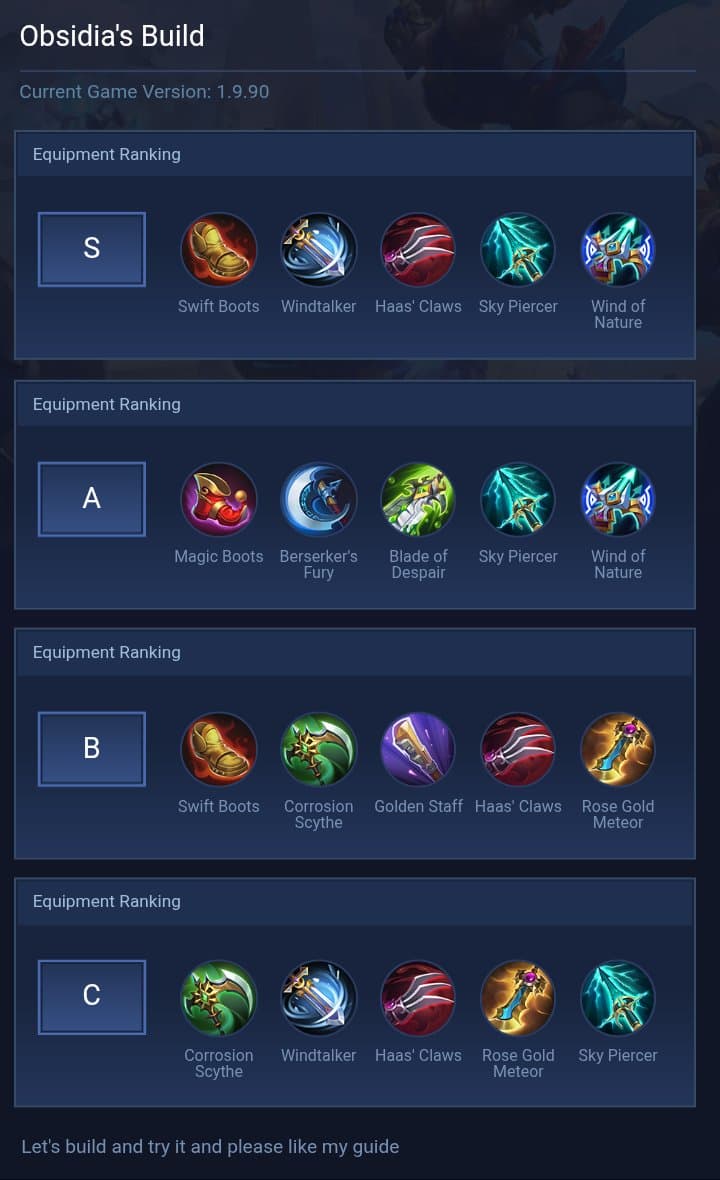Obsidia's Build
