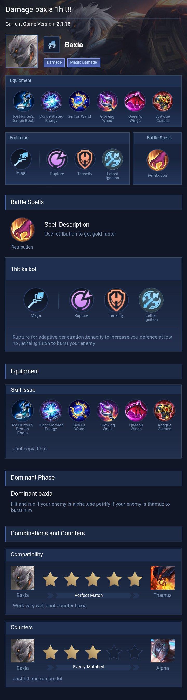 Damage baxia 1hit!!