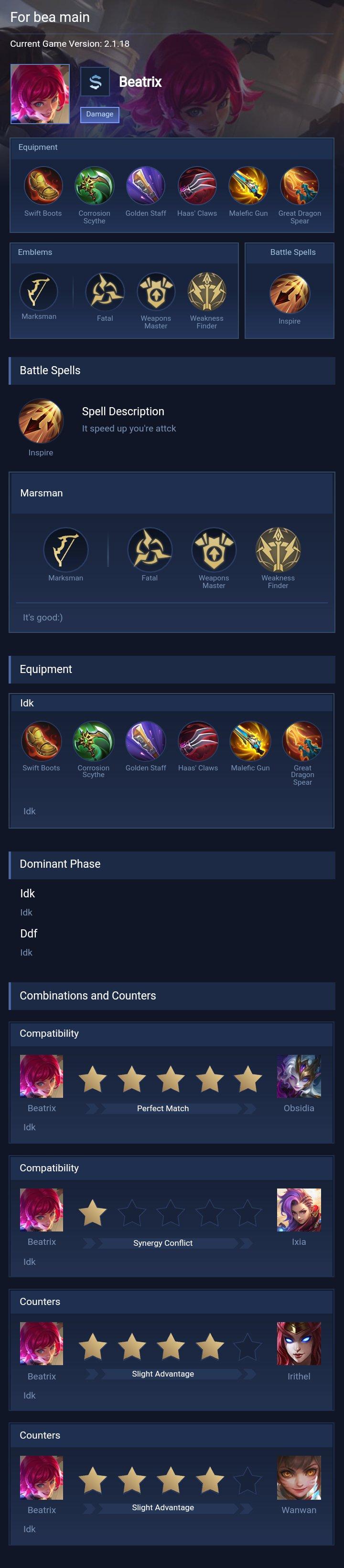 For bea main