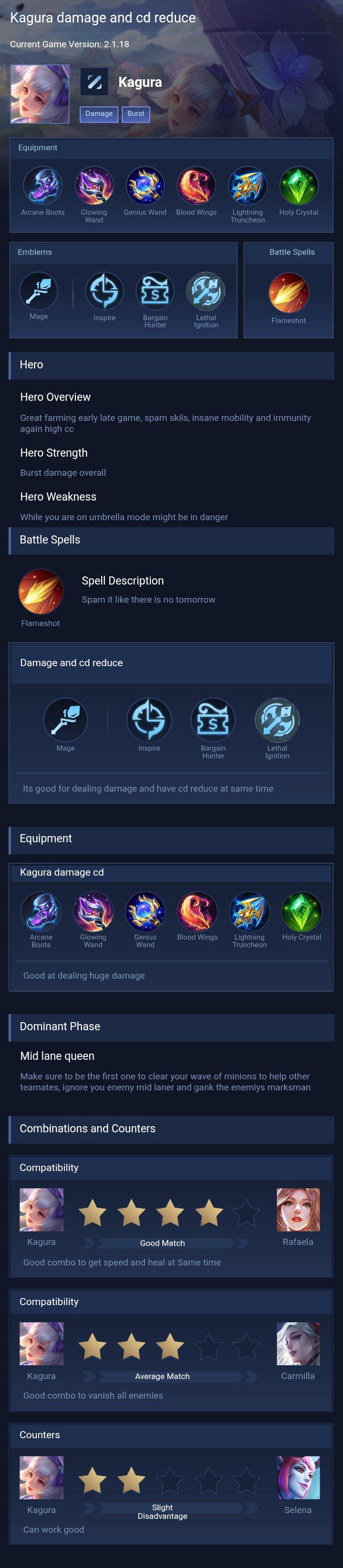 Kagura damage and cd reduce