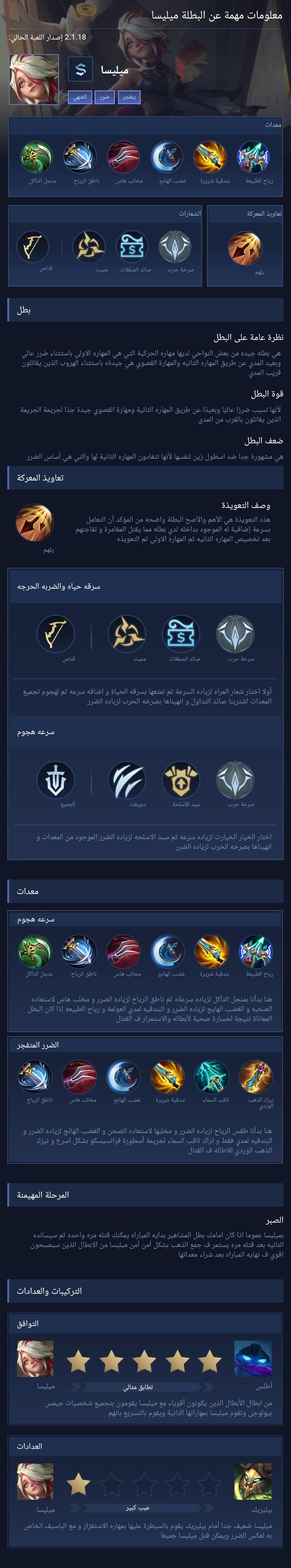 معلومات مهمه عن البطله ميليسا
