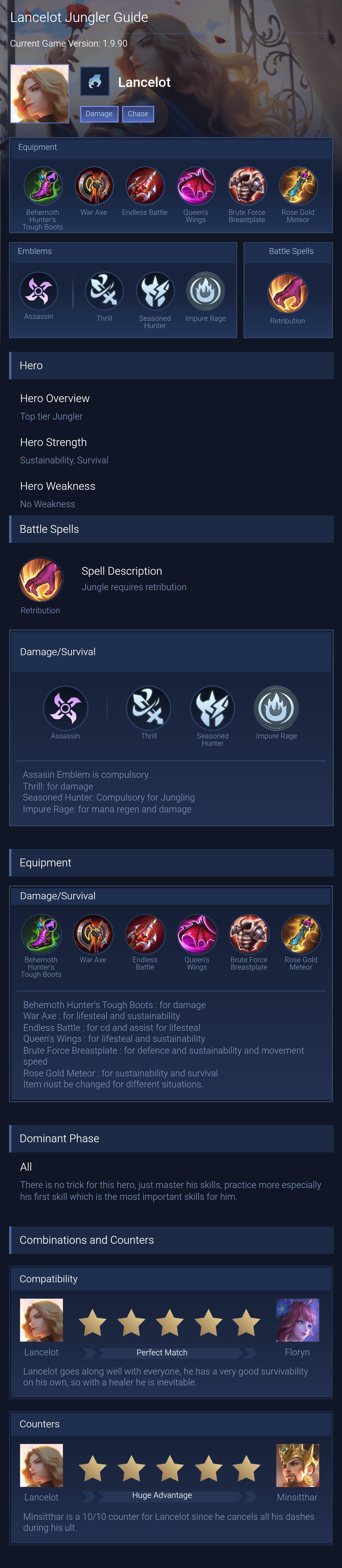 Lancelot Jungler Guide