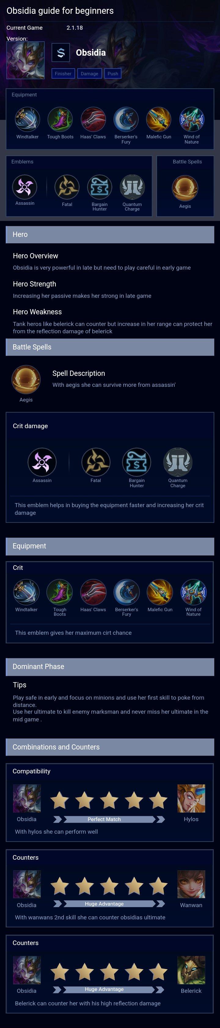 Obsidia guide for beginners