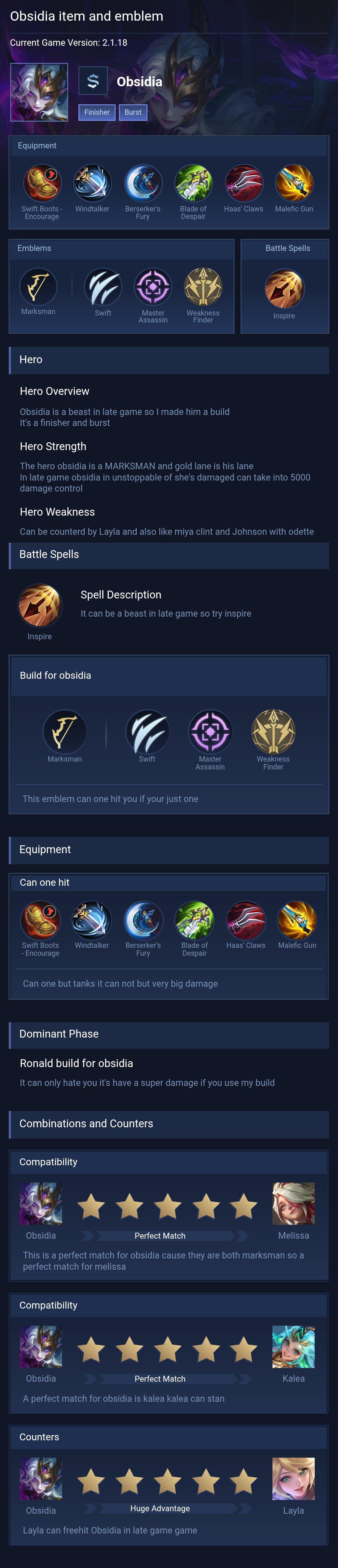 Obsidia item and emblem