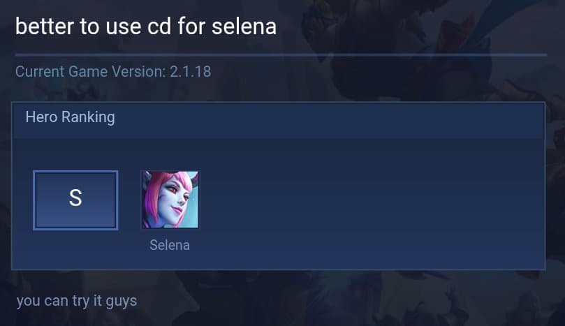 better to use cd for selena