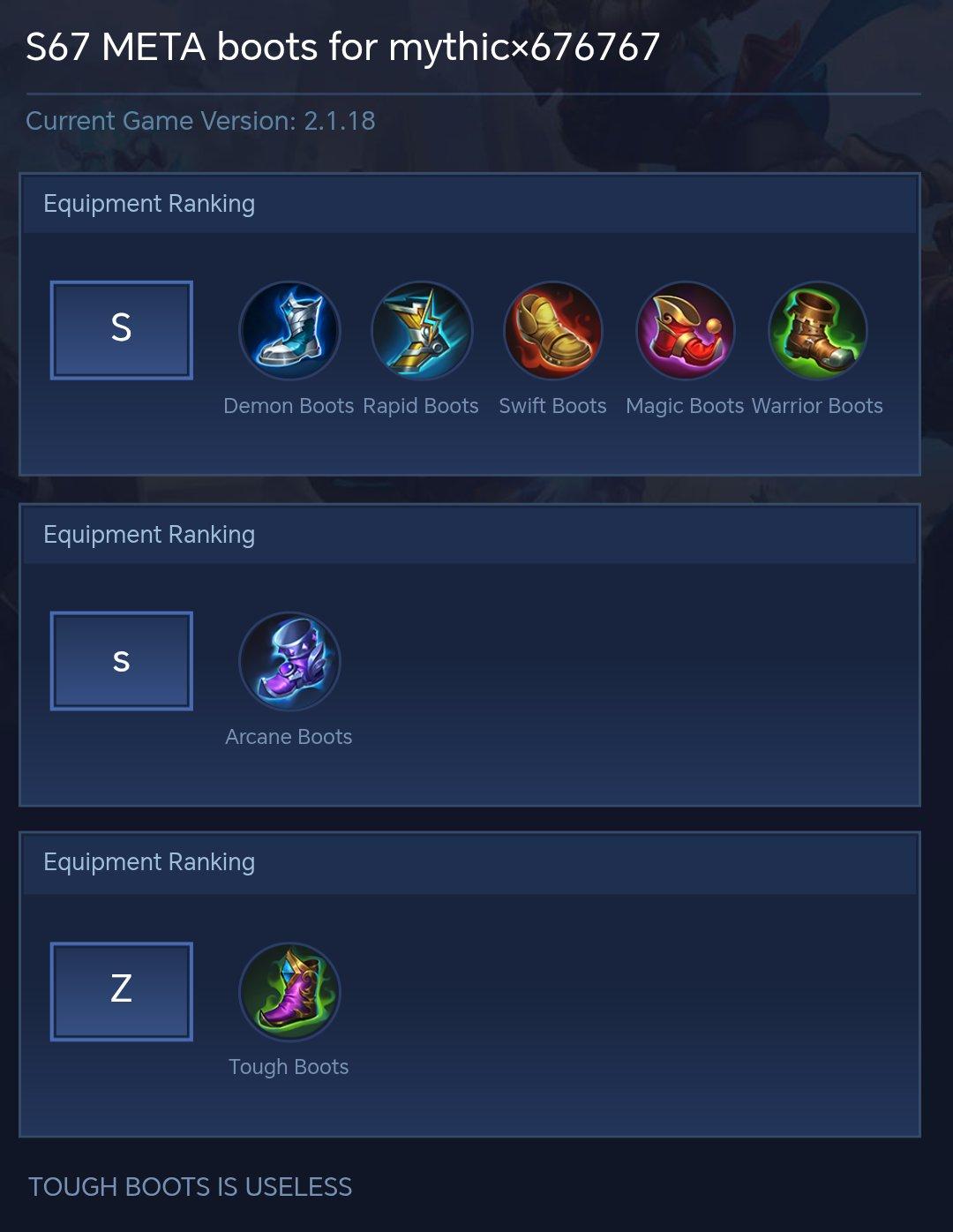 S67 META boots for mythic×676767