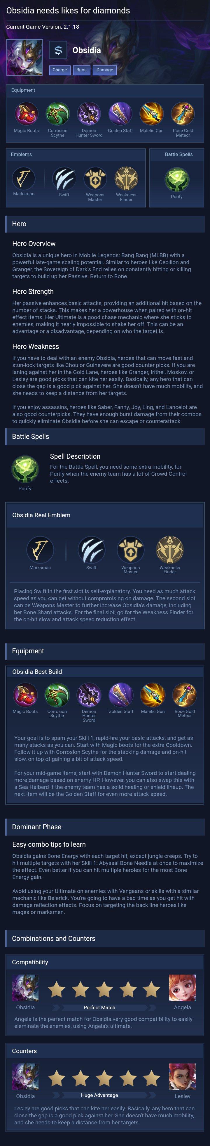 Obsidia needs likes for diamonds