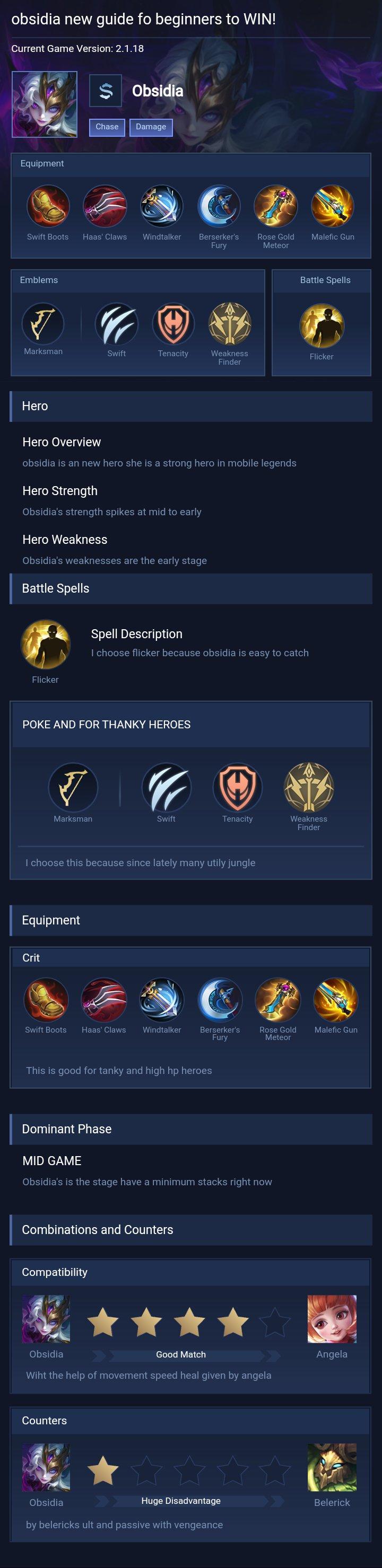 obsidia new guide fo beginners to WIN!