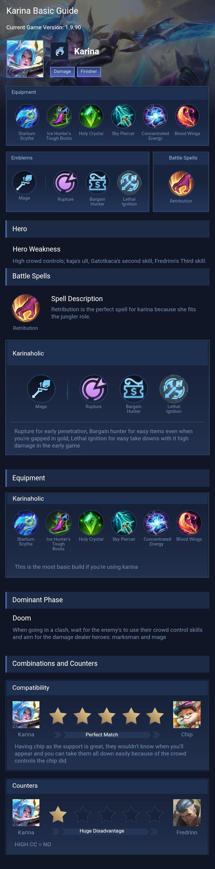 Karina Basic Guide