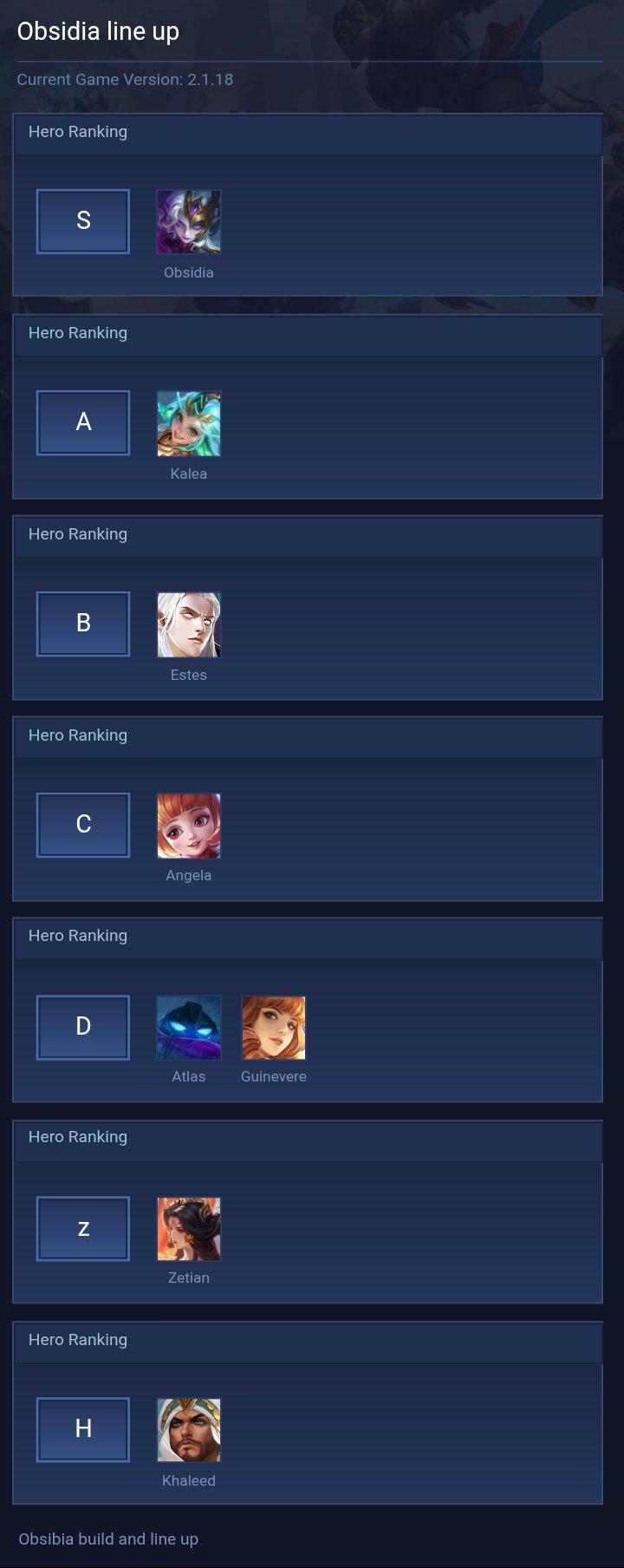 Obsidia line up