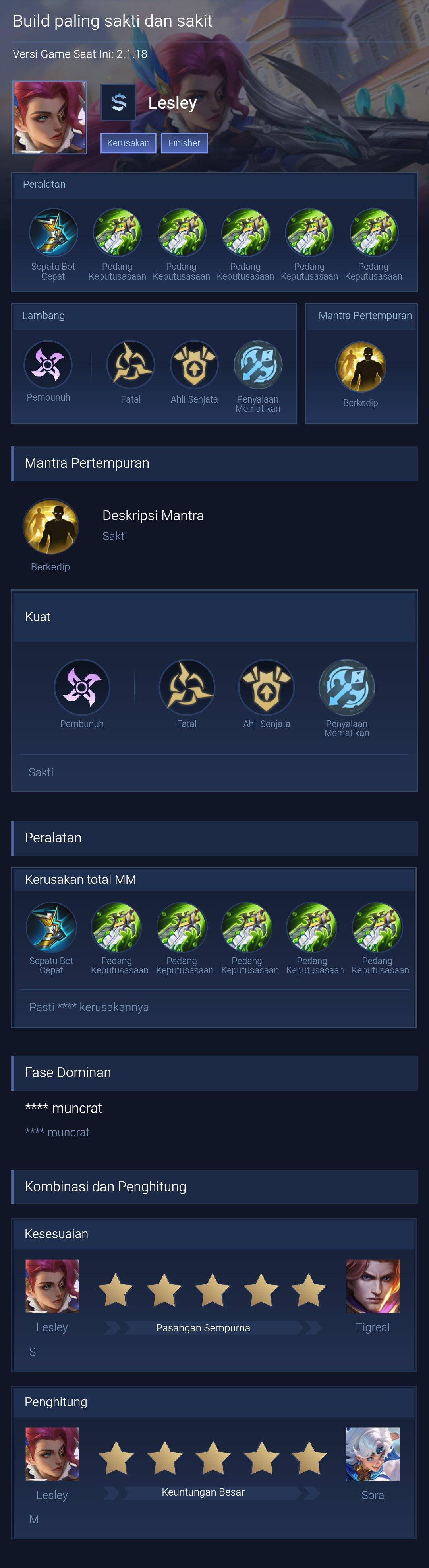 Build paling sakti dan sakit
