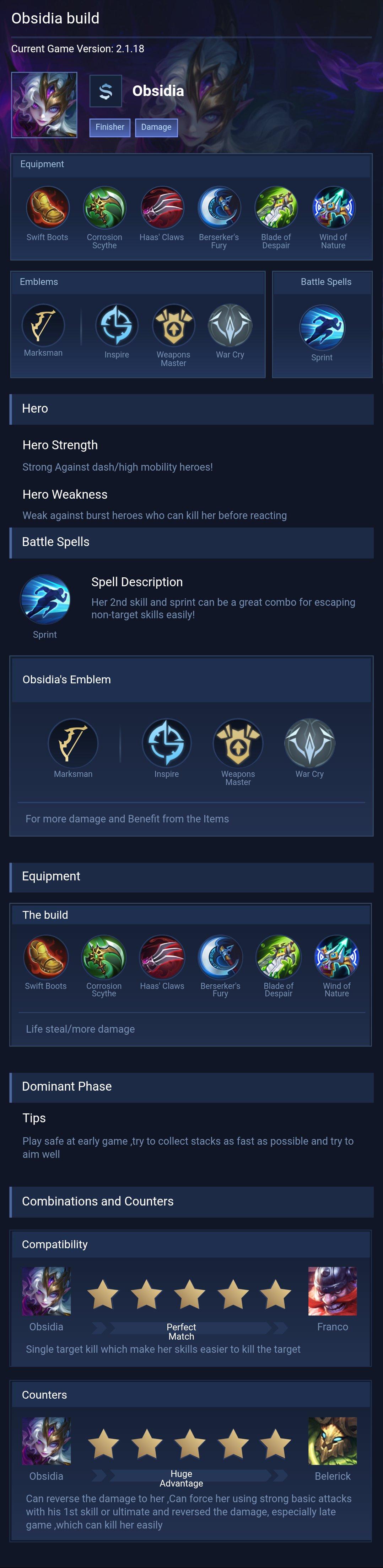 Obsidia build
