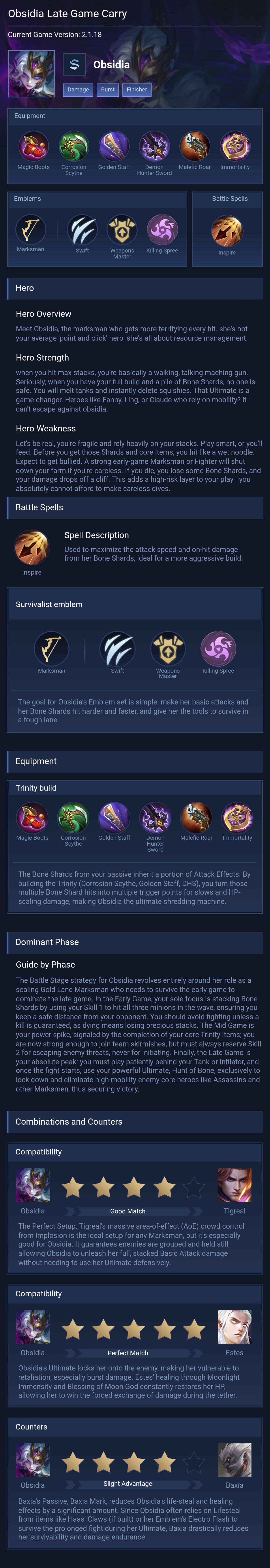 Obsidia Late Game Carry