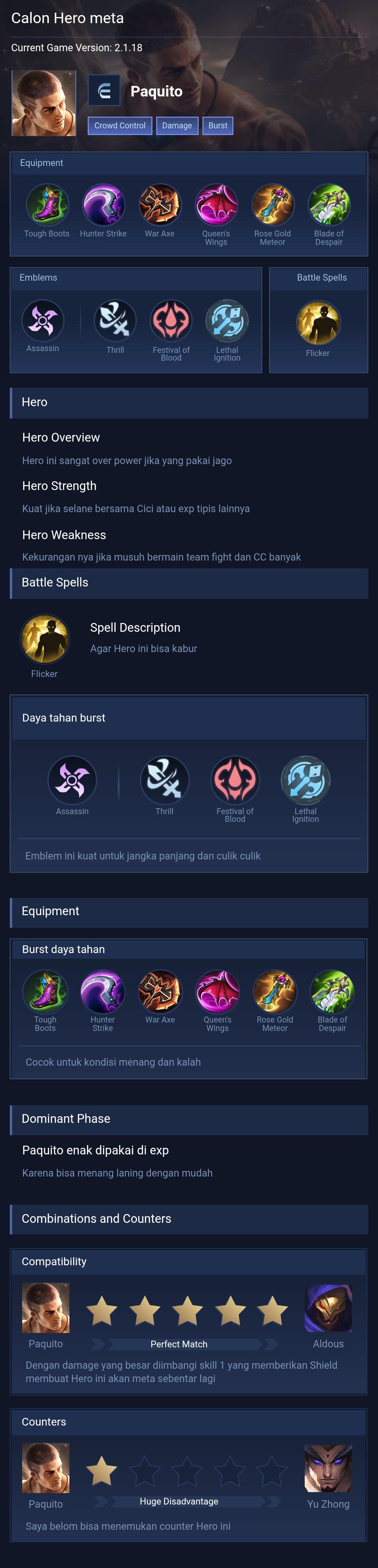 Calon Hero meta