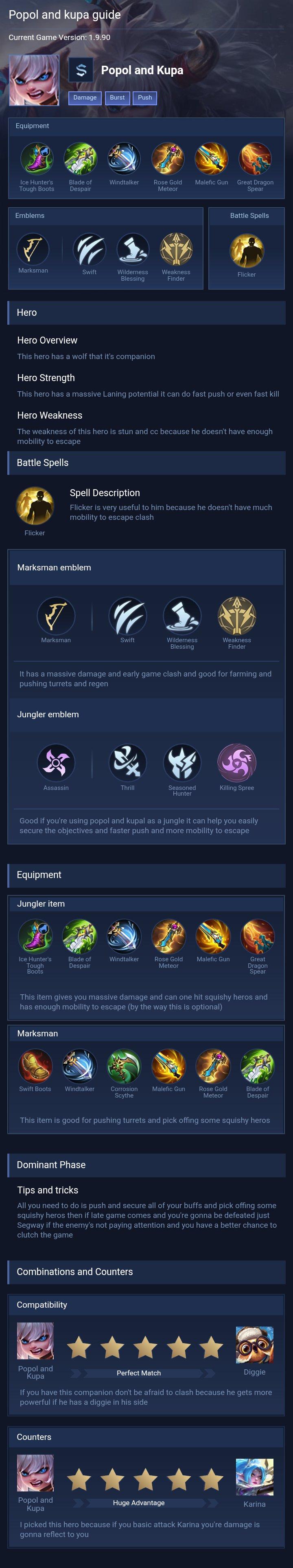 Popol and kupa guide
