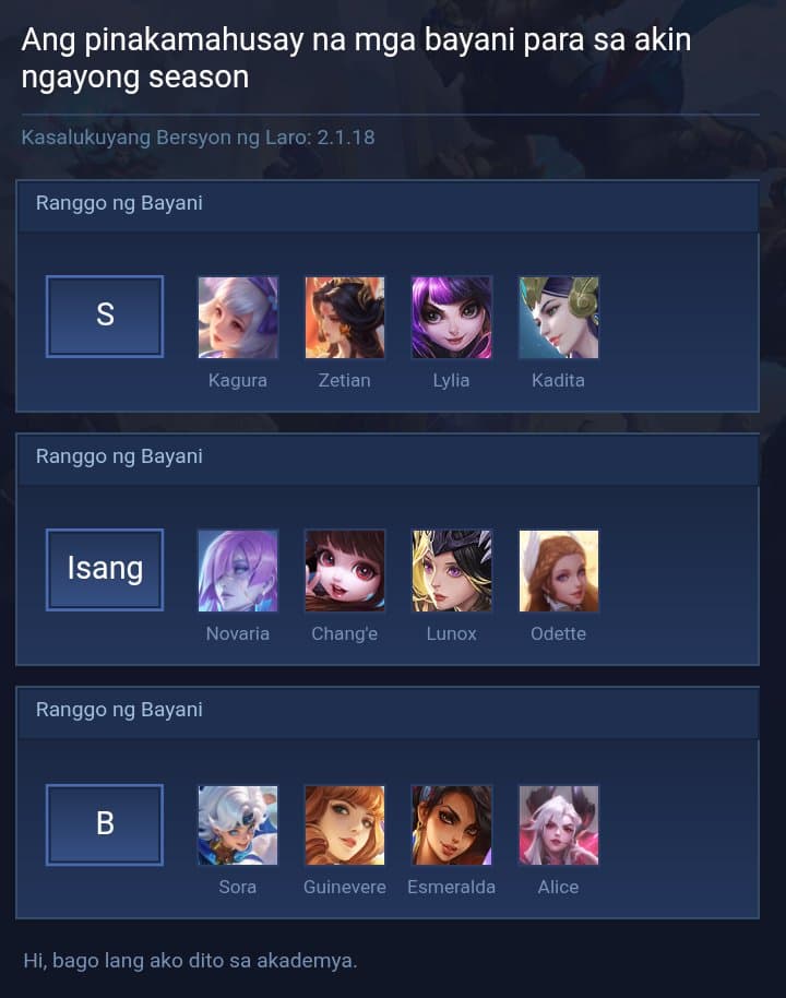 Best heroes for me this season