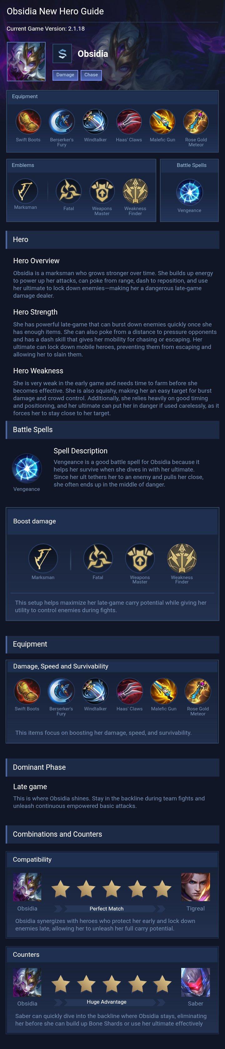 Obsidia New Hero Guide
