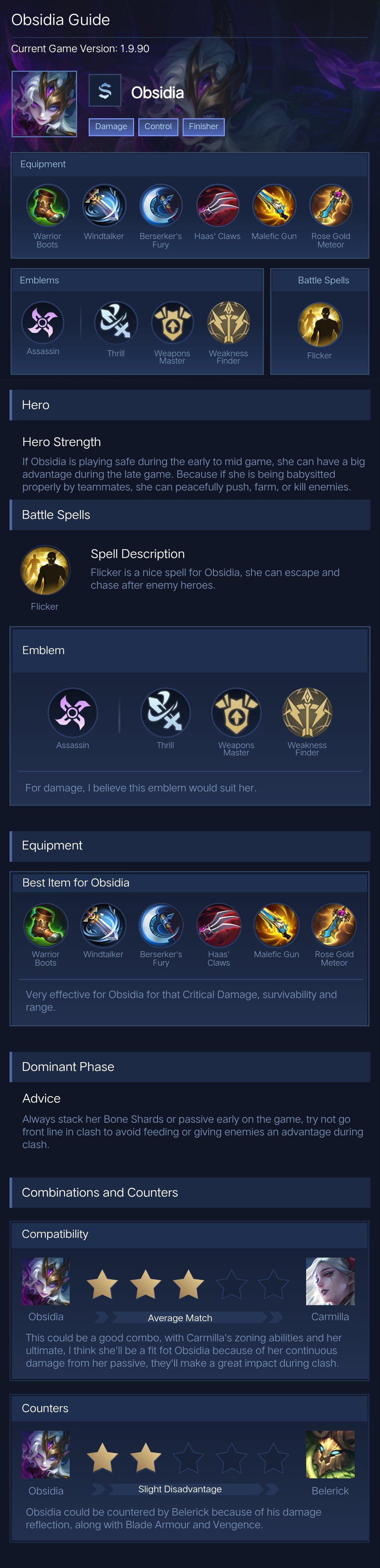 Obsidia Guide