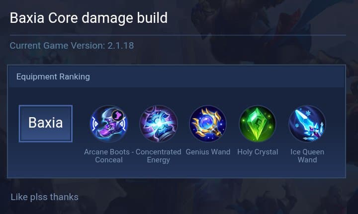Baxia Core damage build