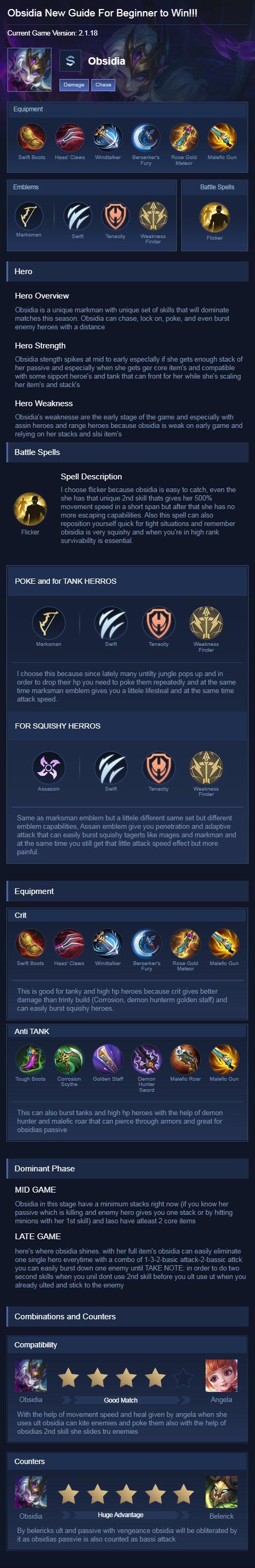 Obsidia New Guide For Beginner to Win!!!