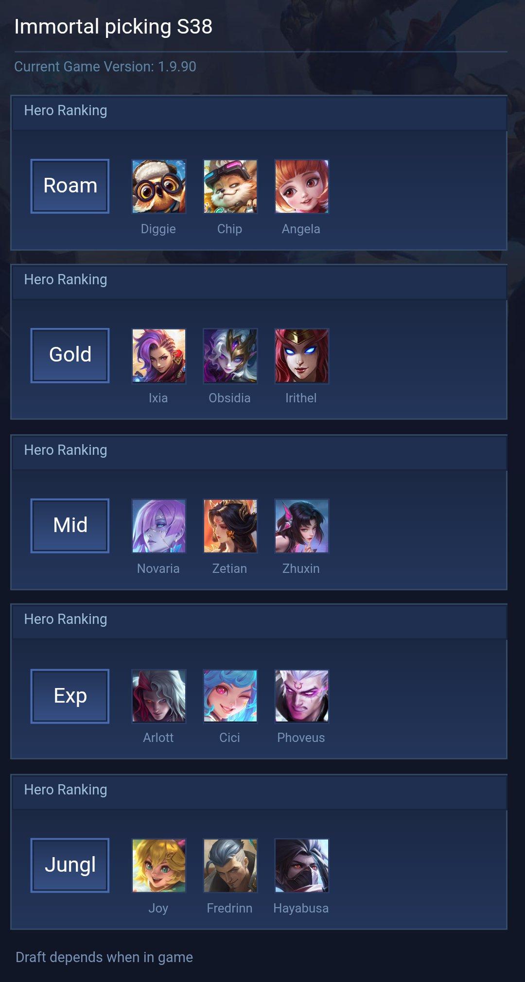 Immortal picking S38