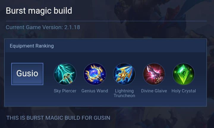 Burst magic build
