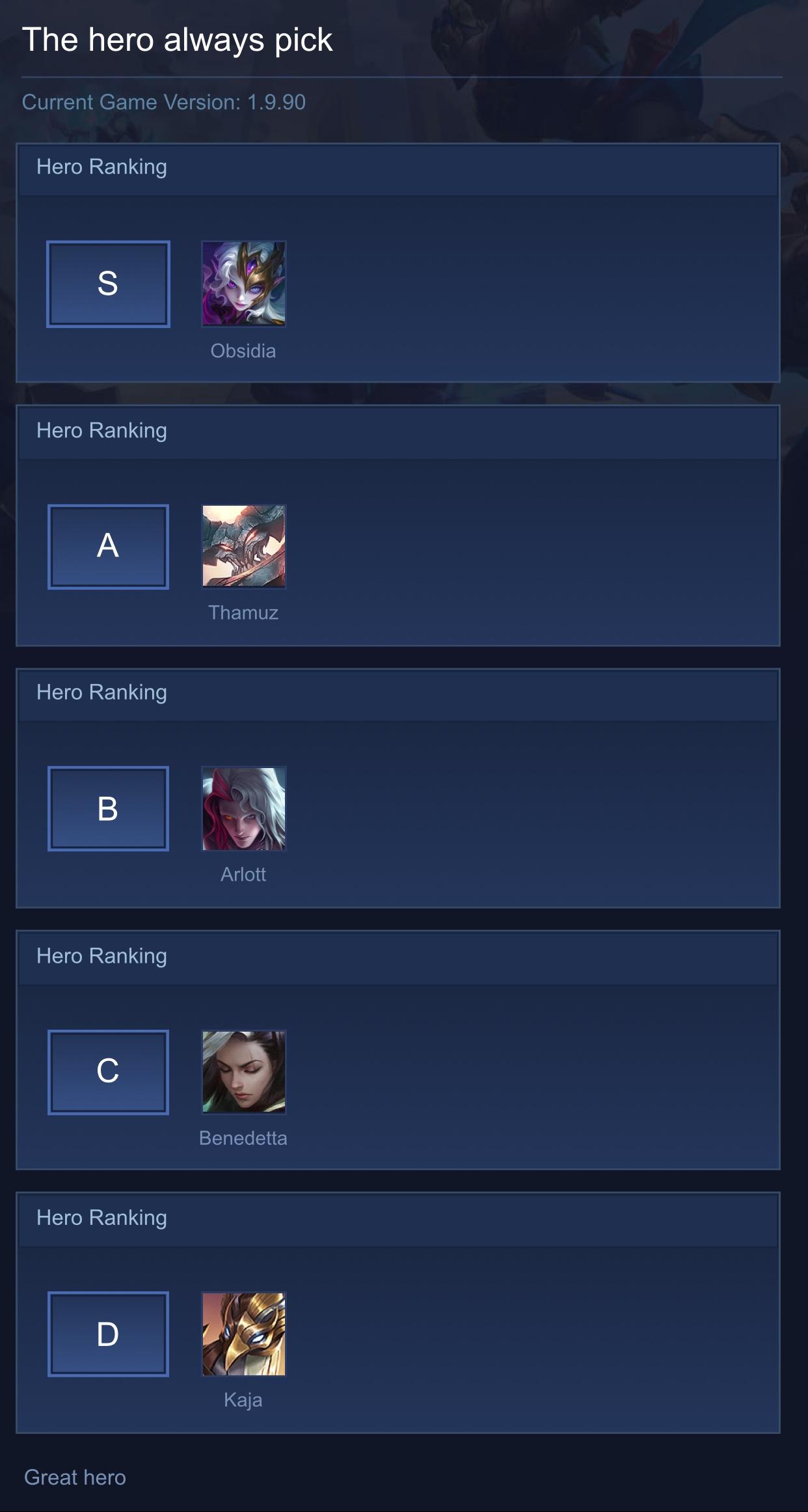 The hero always pick