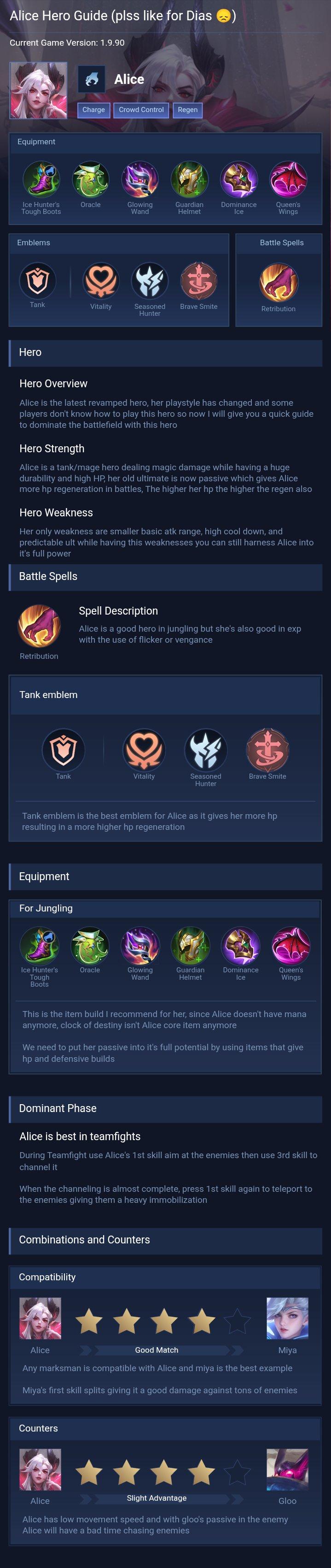Alice Hero Guide (plss like for Dias 😞)
