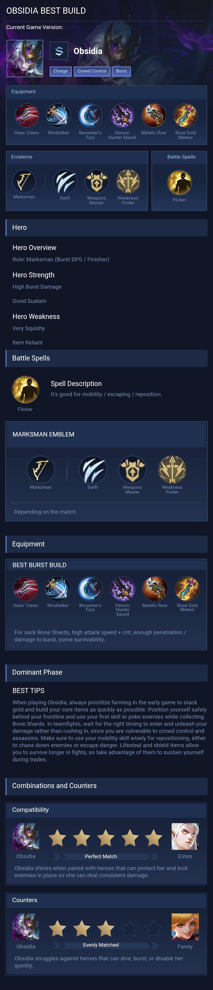 OBSIDIA BEST BUILD