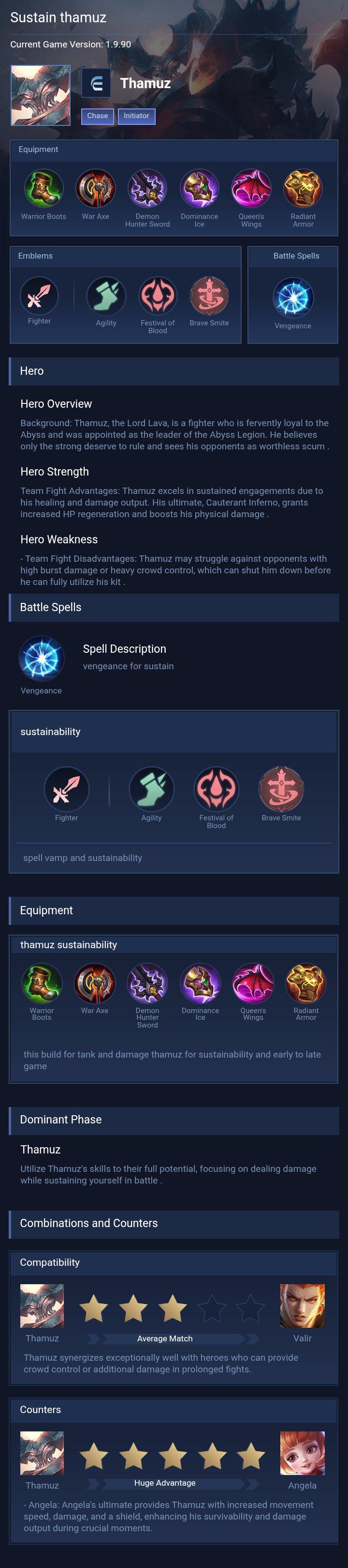 Sustain thamuz