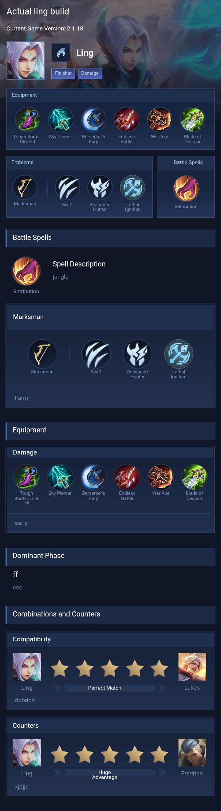 Actual ling build